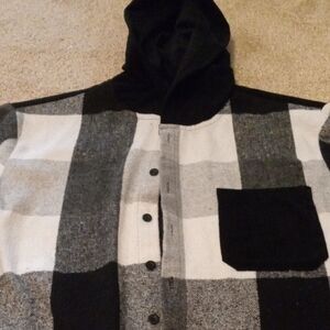 Black and Gray Hooded Jacket